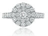 ESTATE 1.61CT ROUND CUT DIAMOND 14KT WHITE GOLD CLASSIC CLUSTER FLOWER LOVE RING