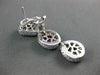 ESTATE WIDE 7.54CT DIAMOND & MULTI GEM 18KT WHITE GOLD CLIP ON HANGING EARRINGS