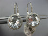 ESTATE LARGE 6.0CT CZ 14KT WHITE GOLD 3D ROUND HALO LEVERBACK HANGING EARRINGS