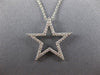 ESTATE .52CT DIAMOND 14KT WHITE GOLD 3D CLASSIC OPEN STAR LOVE FLOATING PENDANT