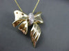 ESTATE LARGE .30CT DIAMOND 14K WHITE & YELLOW GOLD BOW TIE PENDANT & CHAIN #3326