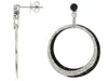 ESTATE 1.65CT WHITE & BLACK DIAMOND 14KT WHITE GOLD LOVE KNOT HANGING EARRINGS