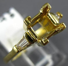 ESTATE .15CT DIAMOND 14KT YELLOW GOLD 3D SQUARE SEMI MOUNT ENGAGEMENT RING #6096