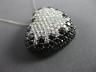 ESTATE EXTRA LARGE 6.85CT WHITE & BLACK DIAMOND 18KT WHITE GOLD 3D PAVE PENDANT