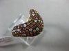 ESTATE 1.82CT DIAMOND & AAA ORANGE SAPPHIRE 18K 2 TONE GOLD ETOILE V SHAPE RING