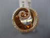 ESTATE WIDE .33CT DIAMOND 14KT ROSE GOLD 3D OPEN CIRCULAR SWIRL FLOWER LOVE RING