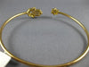 ESTATE .29CT DIAMOND 14KT YELLOW GOLD STAR OF DAVID HAMSA LUCKY BANGLE BRACELET