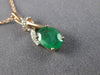 ESTATE .86CT DIAMOND & AAA EMERALD 14KT ROSE GOLD 3D CLASSIC LOVE KNOT PENDANT