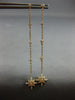 ESTATE LONG .25CT DIAMOND 14K YELLOW GOLD 3D FLOWER BY THE YARD HANGING EARRINGS