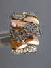 ESTATE WIDE .33CT DIAMOND 14KT WHITE & ROSE GOLD 3D HANDCRAFTED SEMI CIRCLE RING