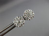 ESTATE 1.0CT ROUND DIAMOND 14KT WHITE GOLD CLASSIC FLOWER CLUSTER STUD EARRINGS