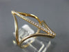 ESTATE EXTRA LARGE .12CT DIAMOND 14KT ROSE GOLD 3D V SHAPE TRIANGULAR BAR RING