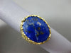 ANTIQUE LARGE 18KT YELLOW GOLD HANDCRAFTED BLUE LAPIS OVAL FILIGREE RING #25391