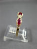ESTATE .71CT DIAMOND & AAA RUBY 14K YELLOW GOLD 3D HALO WEDDING ANNIVERSARY RING