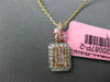 ESTATE SMALL .20CT WHITE & PINK DIAMOND 18K ROSE GOLD 3D CLASSIC OCTAGON PENDANT