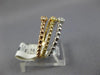 ESTATE WIDE .11CT ROUND CUT DIAMOND 18K TRI COLOR GOLD BEADED STACKABLE FUN RING