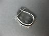 ESTATE WIDE 1.0CT DIAMOND 14K WHITE GOLD 3D 3 STONE OVAL HUGGIE HANGING EARRINGS