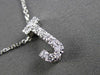 ESTATE .20CT DIAMOND 14KT WHITE GOLD 3D " J " INITIAL FLOATING PENDANT #19407