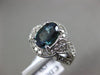 ESTATE LARGE 2.92CT DIAMOND & AAA ALEXANDRITE 14KT WHITE GOLD 3D ENGAGEMENT RING