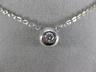 ESTATE .14CT ROUND CUT DIAMOND 18KT WHITE GOLD 3D SOLITAIRE BEZEL PENDANT #596