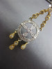 ESTATE .40CT DIAMOND 14K TWO TONE GOLD OPEN FILIGREE CHANDELIER HANGING EARRINGS