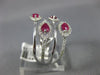 ESTATE LARGE 1.09CT DIAMOND & AAA RUBY 14K WHITE GOLD MULTI ROW ANNIVERSARY RING