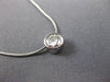ESTATE .41CT DIAMOND 14KT WHITE GOLD 3D CLASSIC SOLITAIRE FLOATING PENDANT #3210