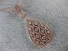 ESTATE LARGE .90CT DIAMOND 14KT ROSE GOLD TEAR DROP OPEN FILIGREE ETOILE PENDANT
