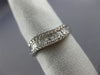 ESTATE .32CT ROUND & BAGUETTE DIAMOND 14K WHITE GOLD SWIRL WAVE ANNIVERSARY RING