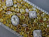 ESTATE MASSIVE GIA 68.34CT WHITE FANCY INTENSE YELLOW DIAMOND 18K GOLD BRACELET