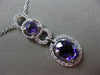 ESTATE 1.97CT DIAMOND & AMETHYST 14K WHITE GOLD 3D ROUND & OVAL FLOATING PENDANT