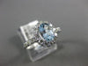 ESTATE 1.12CT DIAMOND & AAA OVAL AQUAMARINE 14KT WHITE GOLD 3D ENGAGEMENT RING