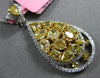 ESTATE 2.64CT WHITE FANCY YELLOW DIAMOND 18K GOLD PEAR SHAPE MULTI SHAPE PENDANT