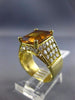 ESTATE LARGE 6.40CT DIAMOND & CITRINE 18KT YELLOW GOLD MULTI ROW ENGAGEMENT E/F