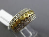 ESTATE WIDE 1.15CT DIAMOND & YELLOW SAPPHIRE 18KT TWO TONE GOLD ANNIVERSARY RING