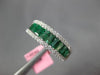 ESTATE WIDE 1.75CT DIAMOND & AAA EMERALD 18K WHITE GOLD WEDDING ANNIVERSARY RING