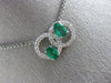 ESTATE 1.03CT DIAMOND & AAA EMERALD 14KT WHITE GOLD OVAL CIRCLE OF LIFE PENDANT