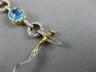 ESTATE WIDE & LONG 8.25CT DIAMOND & AAA BLUE TOPAZ 14K YELLOW GOLD OVAL BRACELET