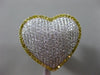 ESTATE MASSIVE 1.78CT DIAMOND 18KT WHITE & YELLOW GOLD 3D PUFF HEART LOVE RING