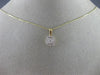 ESTATE .25CT DIAMOND 14KT TWO TONE GOLD 3D SQUARE CLUSTER HALO FLOATING PENDANT