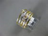 ESTATE WIDE .23CT DIAMOND 14K TWO TONE GOLD MULTI ROW GRADUATING BEZEL LOVE RING