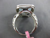 ESTATE LARGE 4.02CT DIAMOND & AAA BLUE QUARTZ 14KT WHITE GOLD SQUARE HALO RING