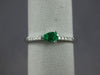ESTATE .26CT DIAMOND & AAA EMERALD 14K WHITE GOLD 3D ROUND & PEAR SHAPE FUN RING