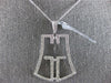 ESTATE LARGE .58CT DIAMOND 18KT WHITE GOLD 3D BELL FLOATING FUN PENDANT