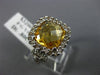 ESTATE 11.0CT DIAMOND & AAA CITRINE 18KT WHITE GOLD SOLITAIRE FILIGREE RING #857