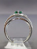 ESTATE 1.95CT DIAMOND EMERALD 14KT WHITE GOLD INFINITY HALO PEAR ENGAGEMENT RING