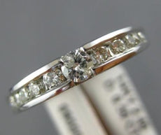 ESTATE .50CT DIAMOND 14K WHITE GOLD 3D ETOILE FLAT SEMI ETERNITY ENGAGEMENT RING