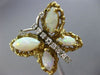 ANTIQUE LARGE 2.30CT DIAMOND & OPAL 14K TWO TONE GOLD HANDCRAFTED BUTTERFLY RING