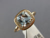 ESTATE 1.44CT DIAMOND & AAA AQUAMARINE 14KT ROSE GOLD 3D SQUARE ENGAGEMENT RING