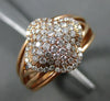 ESTATE WIDE .57CT DIAMOND 14K ROSE GOLD 3D 4 LEAF CLOVER SQUARE CRISS CROSS RING